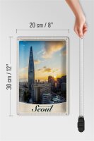 Blechschild Reise 20x30cm Seoul Süd Korea Architektur Stadt