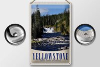 Blechschild Reise 20x30cm Yellowstone Wasserfall Gebirge Natur