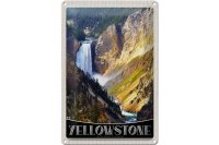 Blechschild Reise 20x30cm Yellowstone Wasserfall Fluss Natur