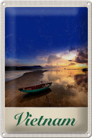 Blechschild Reise 20x30cm Vietnam Asien Boot Meer Natur...