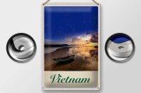 Blechschild Reise 20x30cm Vietnam Asien Boot Meer Natur Urlaub