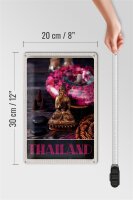 Blechschild Reise 20x30cm Thailand Asien Buddha Gott Religion
