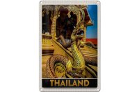 Blechschild Reise 20x30cm Thailand Asien Drachen bunt Tempelk