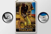 Blechschild Reise 20x30cm Thailand Asien Drachen bunt Tempelk