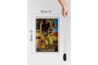 Blechschild Reise 20x30cm Thailand Asien Drachen bunt Tempelk