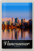 Blechschild Reise 20x30cm Vancouver Kanada Meer Hochhaus...