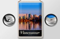 Blechschild Reise 20x30cm Vancouver Kanada Meer Hochhaus Urlaub