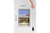 Blechschild Reise 20x30cm Vancouver Kanada Meer Brücke Boote