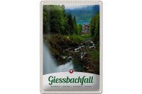 Blechschild Reise 20x30cm Giessbachfall Wald Wasserfall Natur