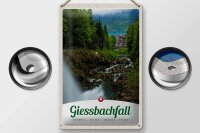 Blechschild Reise 20x30cm Giessbachfall Wald Wasserfall Natur
