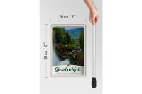 Blechschild Reise 20x30cm Giessbachfall Wald Wasserfall Natur