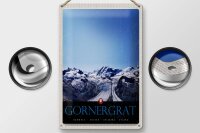 Blechschild Reise 20x30cm Gornergrat Schweiz Gebirge Winterzeit
