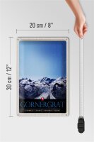 Blechschild Reise 20x30cm Gornergrat Schweiz Gebirge Winterzeit