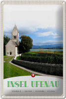Blechschild Reise 20x30cm Insel Ufenau Schweiz Kirche...