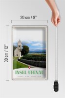 Blechschild Reise 20x30cm Insel Ufenau Schweiz Kirche Wiese See