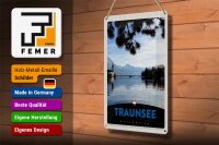 Blechschild Reise 20x30cm Traunsee Österreich  Natur Gebirge