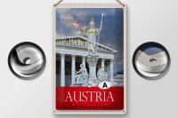 Blechschild Reise 20x30cm Österreich Skulptur weiß gold Urlaub