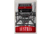 Blechschild Reise 20x30cm Österreich Gondeln rot Aussicht Urlaub