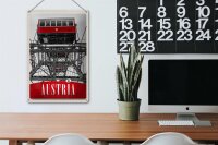 Blechschild Reise 20x30cm Österreich Gondeln rot Aussicht Urlaub