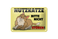 Blechschild Spruch 18x12cm Nutzkatze bitte nicht stören