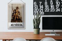 Blechschild Reise 20x30cm Österreich Skulptur Jesus Gold Schaf