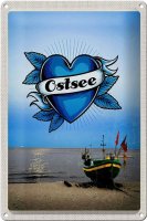 Blechschild Reise 20x30cm Ostsee Meer Boot Flagge Bootstour