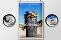 Blechschild Reise 20x30cm Travenmüde Schwimmbrille Schnuller