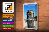 Blechschild Reise 20x30cm Travenmüde Schwimmbrille Schnuller
