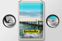 Blechschild Reise 20x30cm Grötmitz Meer Strand Urlaub Wellen