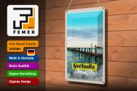 Blechschild Reise 20x30cm Grötmitz Meer Strand Urlaub Wellen