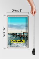 Blechschild Reise 20x30cm Grötmitz Meer Strand Urlaub Wellen