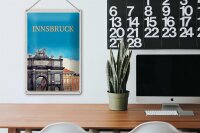 Blechschild Reise 20x30cm Innsbruck Österreich Schloss Skulptur