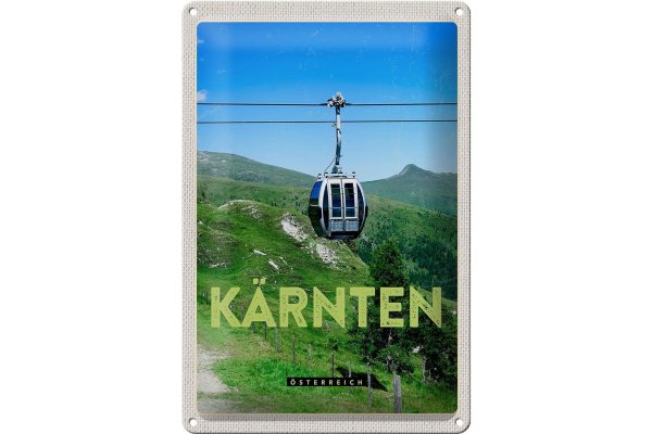 Blechschild Reise 20x30cm Kärnten Österreich Gondel Urlaub Natur