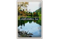 Blechschild Reise 20x30cm Millstätter See Natur Wald Urlaub
