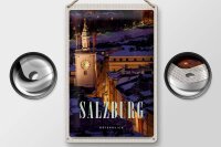 Blechschild Reise 20x30cm Salzburg Österreich Kirche Altstadt