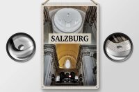Blechschild Reise 20x30cm Salzburg Österreich Kirche von innen