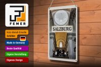 Blechschild Reise 20x30cm Salzburg Österreich Kirche von innen