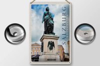Blechschild Reise 20x30cm Salzburg Mittelalter Skulptur Altstadt