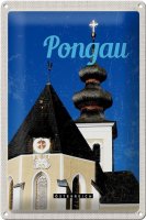 Blechschild Reise 20x30cm Pongau Österreich Kirche...
