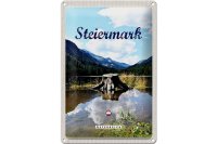 Blechschild Reise 20x30cm Steiermark Österreich See Wald Berg