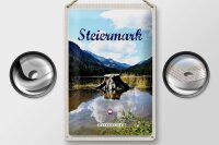 Blechschild Reise 20x30cm Steiermark Österreich See Wald Berg