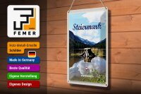 Blechschild Reise 20x30cm Steiermark Österreich See Wald Berg
