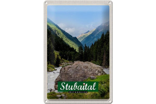 Blechschild Reise 20x30cm Stubaital Österreich Wanderung Natur
