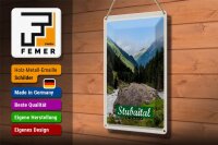 Blechschild Reise 20x30cm Stubaital Österreich Wanderung Natur
