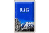 Blechschild Reise 20x30cm Davos Winterzeit Skiurlaub Wintertour