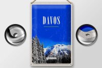 Blechschild Reise 20x30cm Davos Winterzeit Skiurlaub Wintertour