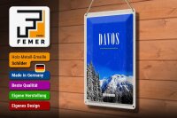 Blechschild Reise 20x30cm Davos Winterzeit Skiurlaub Wintertour