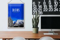Blechschild Reise 20x30cm Davos Winterzeit Skiurlaub Wintertour