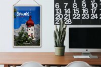 Blechschild Reise 20x30cm Ehrwald Österreich Kirche roter Dach