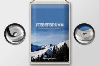 Blechschild Reise 20x30cm Fieberbrunn Österreich Winter Ski
